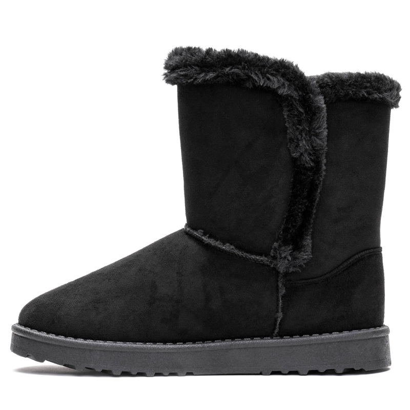 BOTAS MUJER CHANCLETA NEGRO FELPU - 2