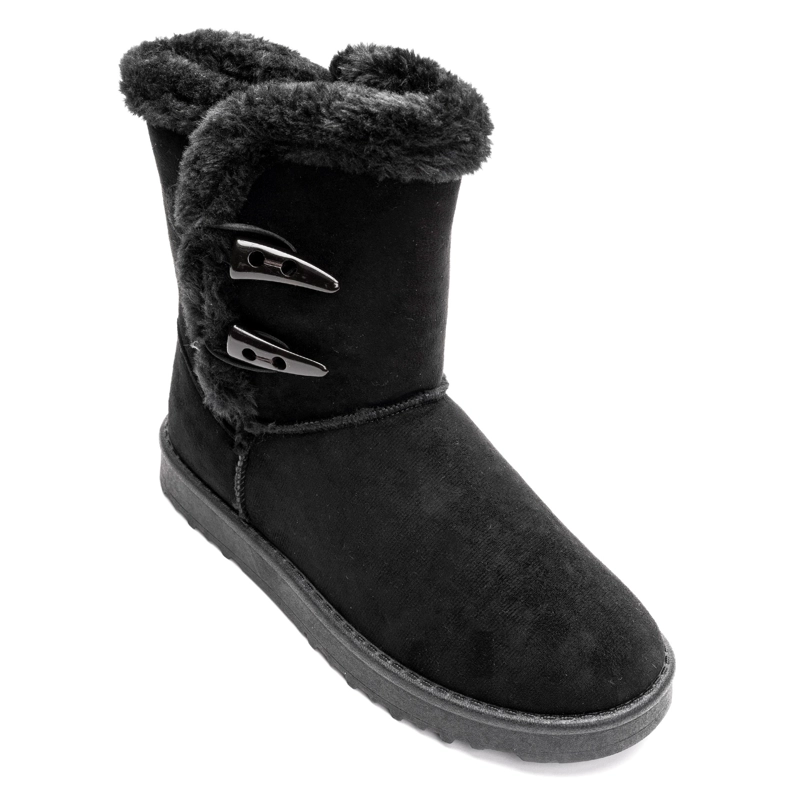 BOTAS MUJER CHANCLETA NEGRO FELPU - 3