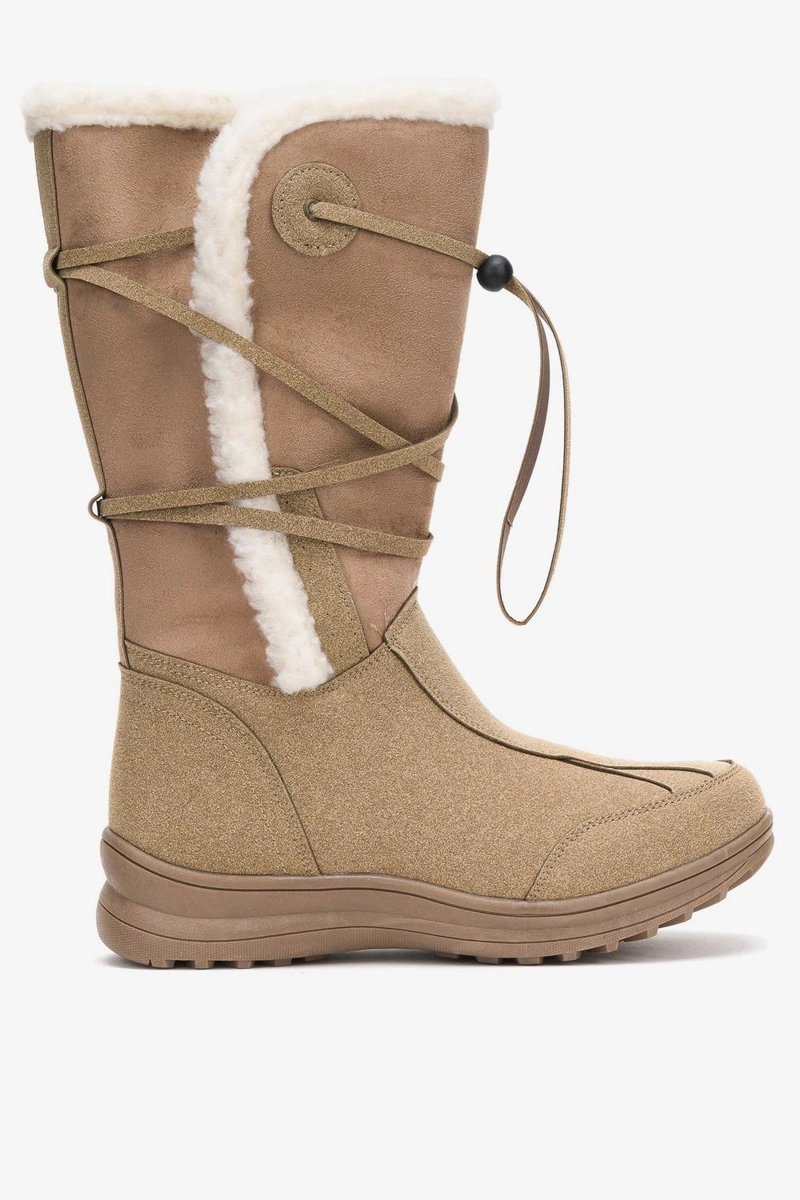 BOTA MUJER BEIGE RIBUN CARBIN - 1