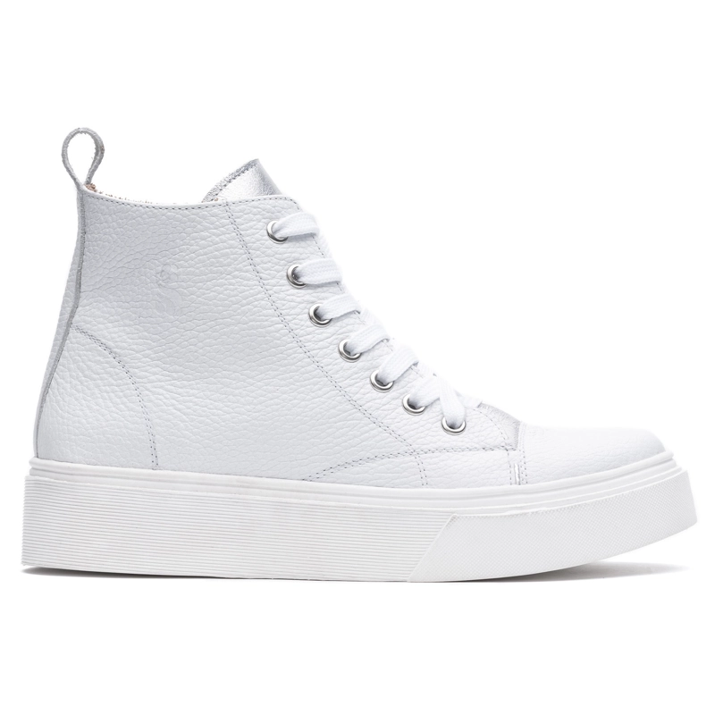 ZAPATILLA CUERO FUTRONO EN COLOR BLANCO BARRIENTOS - 1