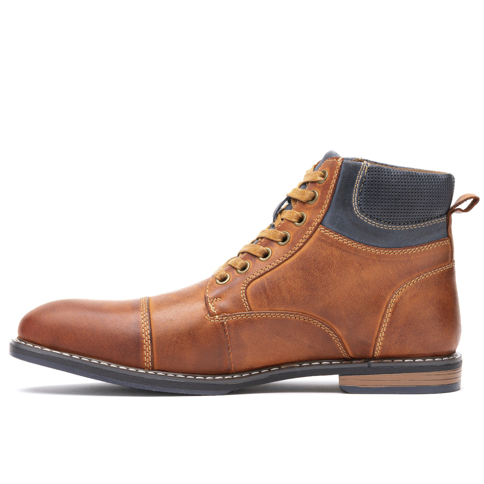 BOTÍN HOMBRE CUERO CAFÉ AMBROS ZAMETA CASUAL - 2