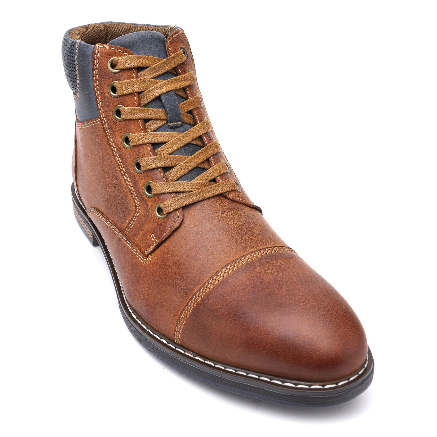 BOTÍN HOMBRE CUERO CAFÉ AMBROS ZAMETA CASUAL - 3