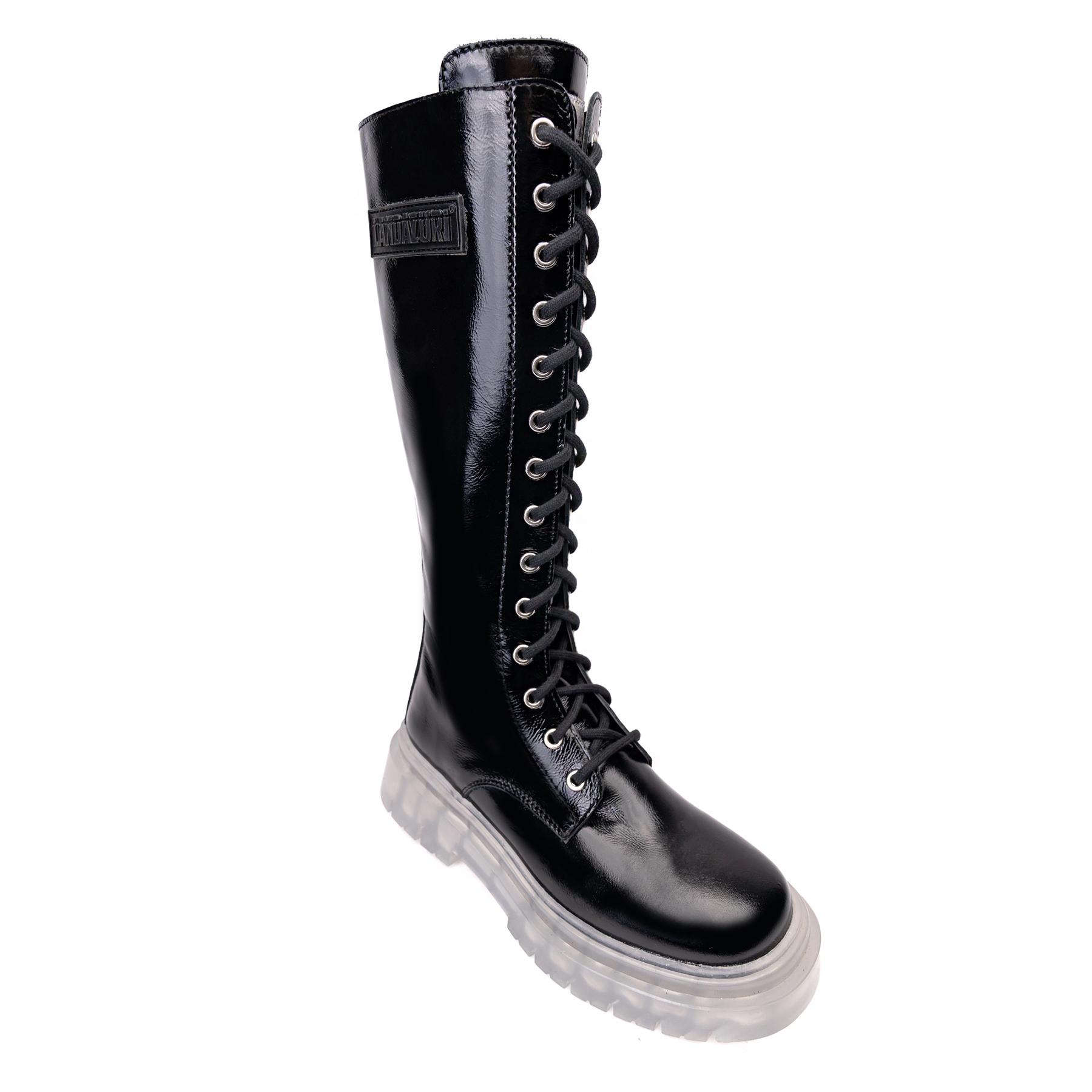 BOTA CUERO DARYL CRISTAL EN COLOR NEGRO LANDAZURI - 3