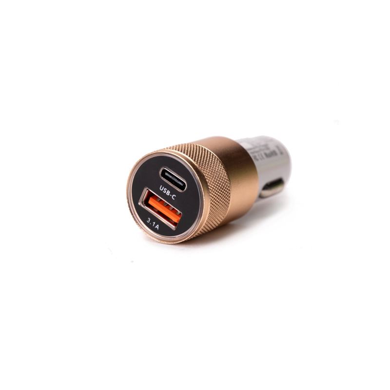 CARGADOR PARA VEHICULO USB - TIPO C DORADO CHINITOWN - 2