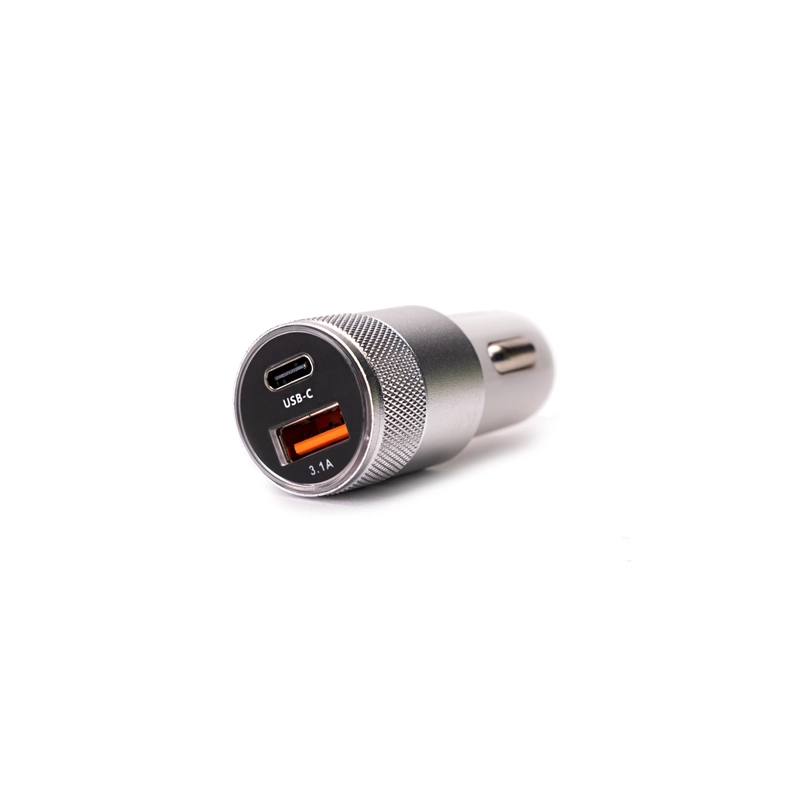 CARGADOR PARA VEHICULO USB - TIPO C PLATEADO CHINITOWN - 2