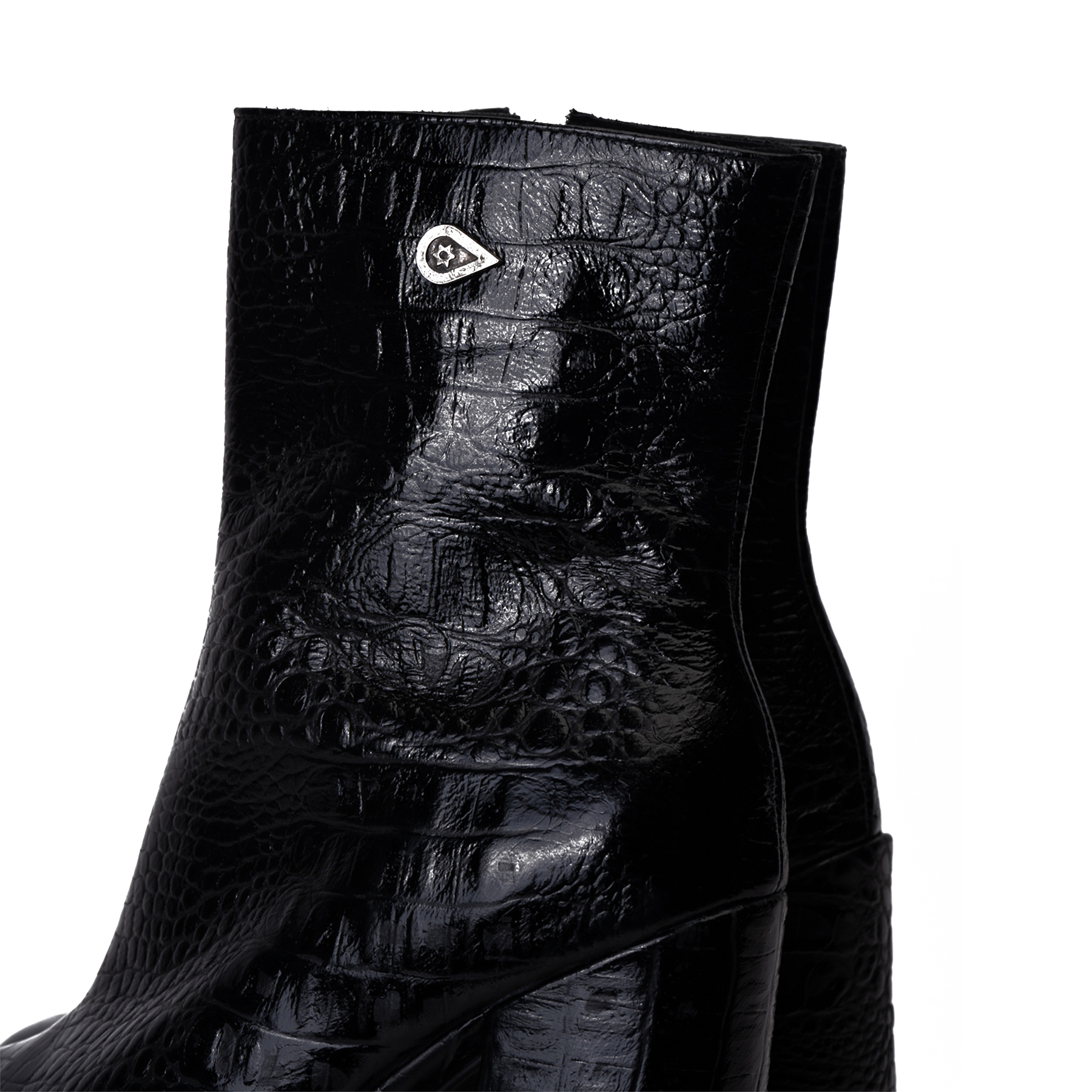 ZAPATO LANDAZURI CUERO NEGRO TACO MESALINA URBANO - 4