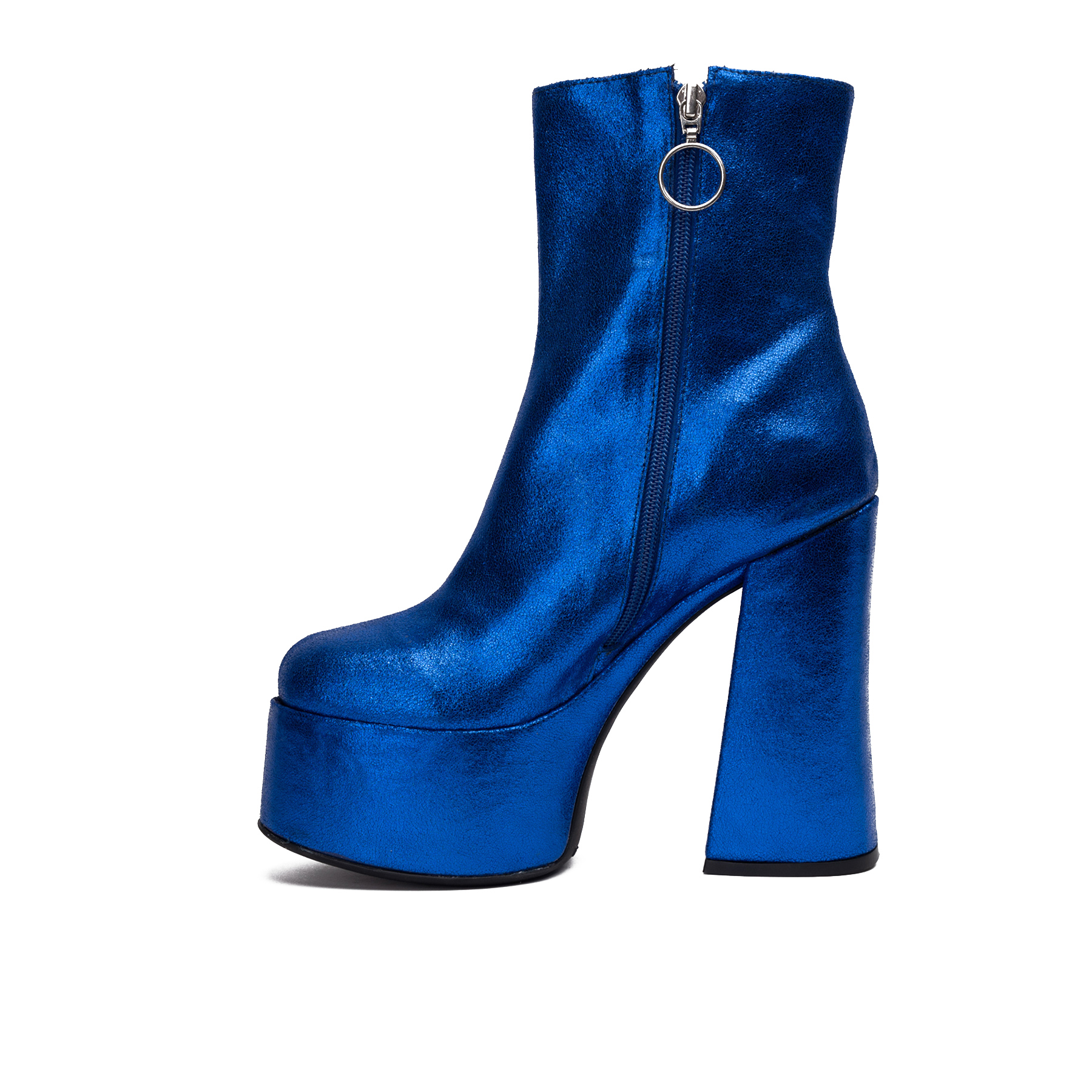 ZAPATO LANDAZURI CUERO AZUL TACO MESALINA URBANO - 2