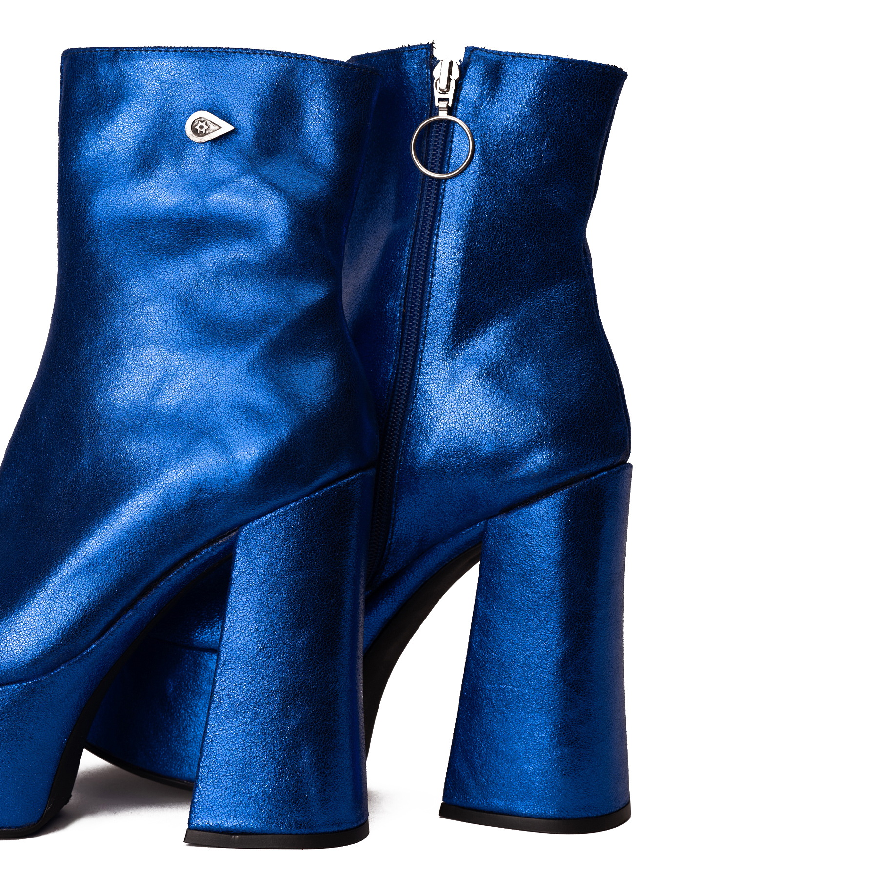 ZAPATO LANDAZURI CUERO AZUL TACO MESALINA URBANO - 4