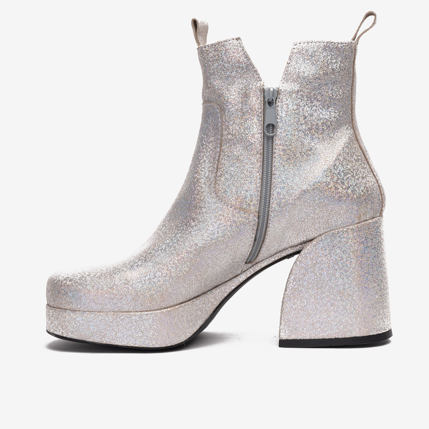 BOTÍN LANDAZURI CUERO PLATA ASPASIA GLITTER URBANO - 2