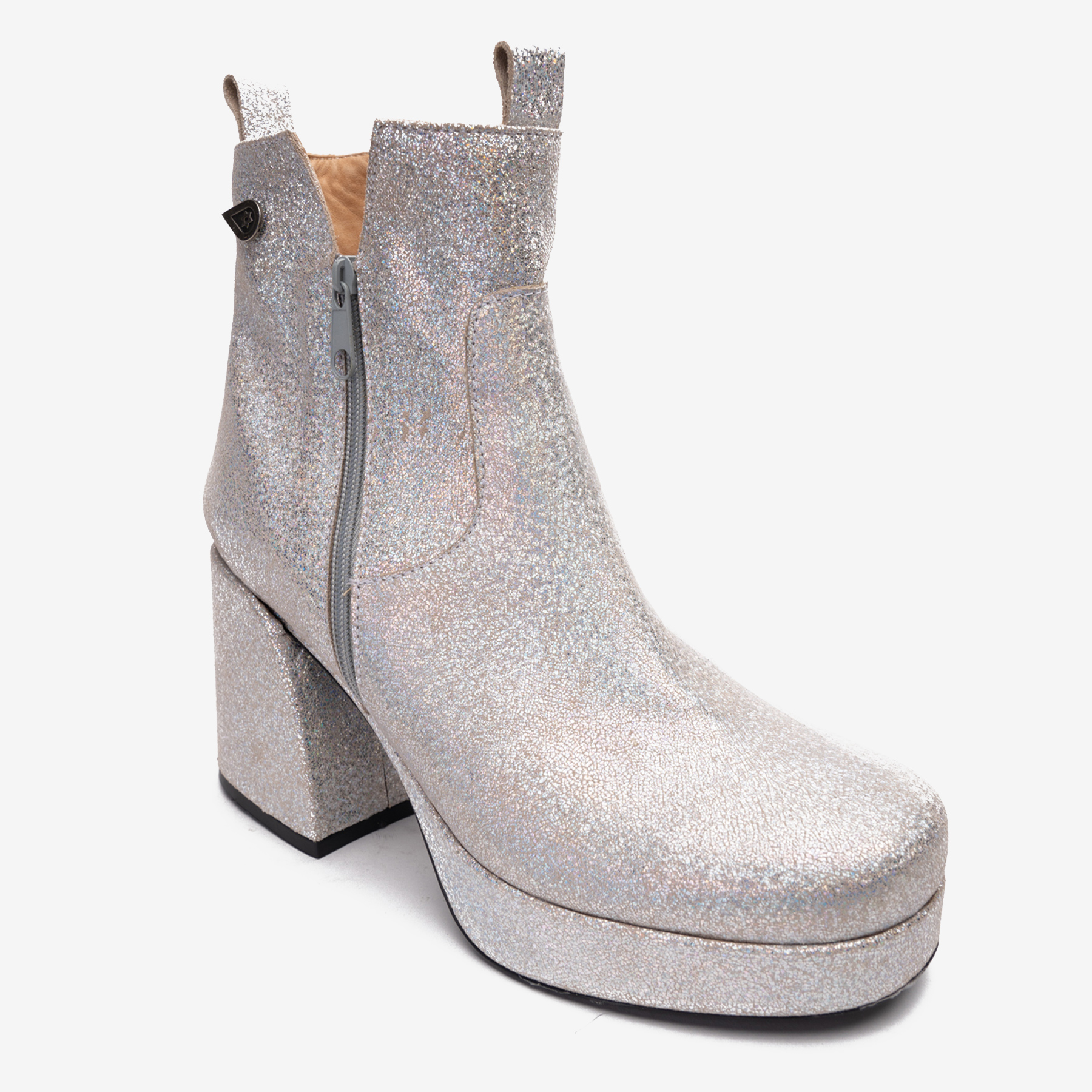 BOTÍN LANDAZURI CUERO PLATA ASPASIA GLITTER URBANO - 3