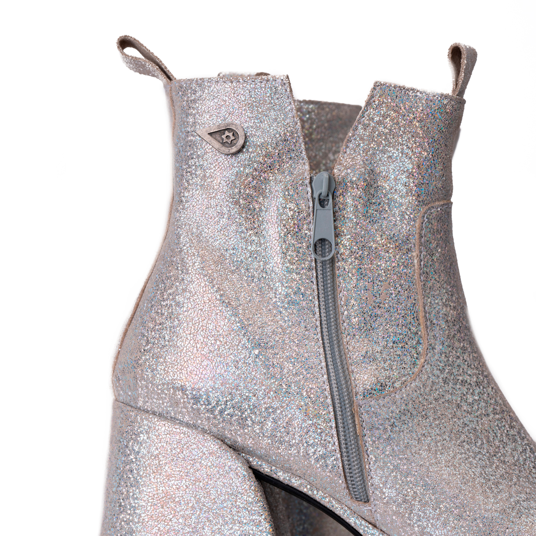 BOTÍN LANDAZURI CUERO PLATA ASPASIA GLITTER URBANO - 4
