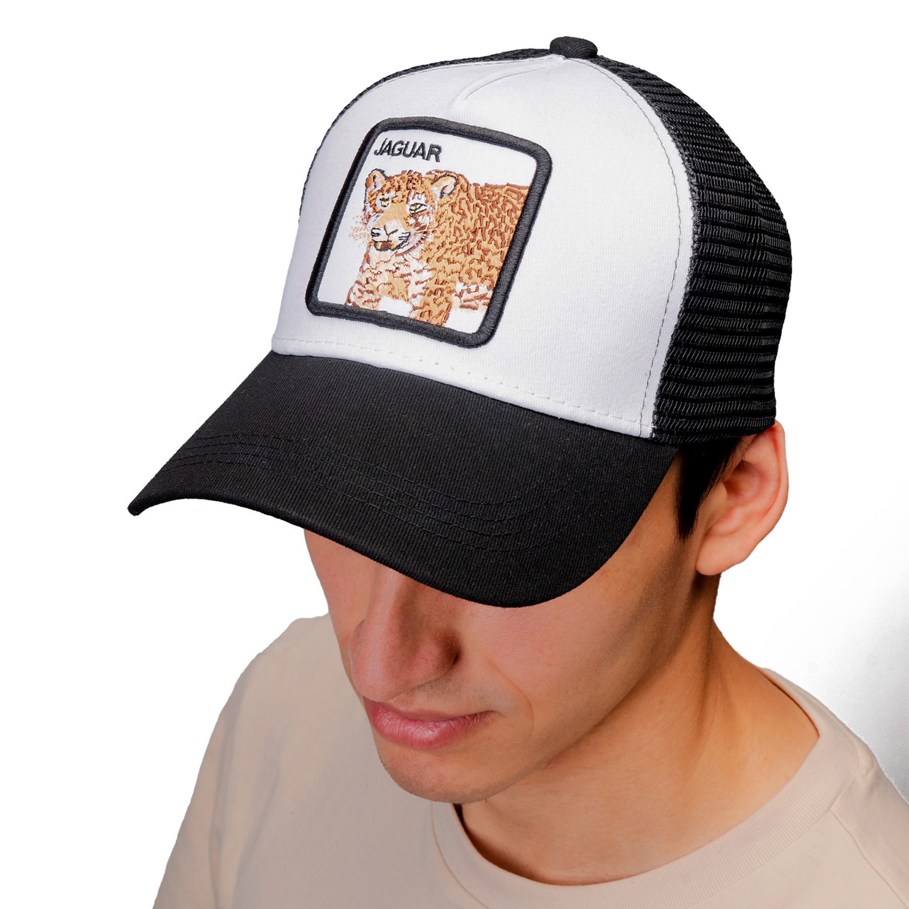 GORRA CHINITOWN J011 NEGRO JAGUAR BLANCO - 4