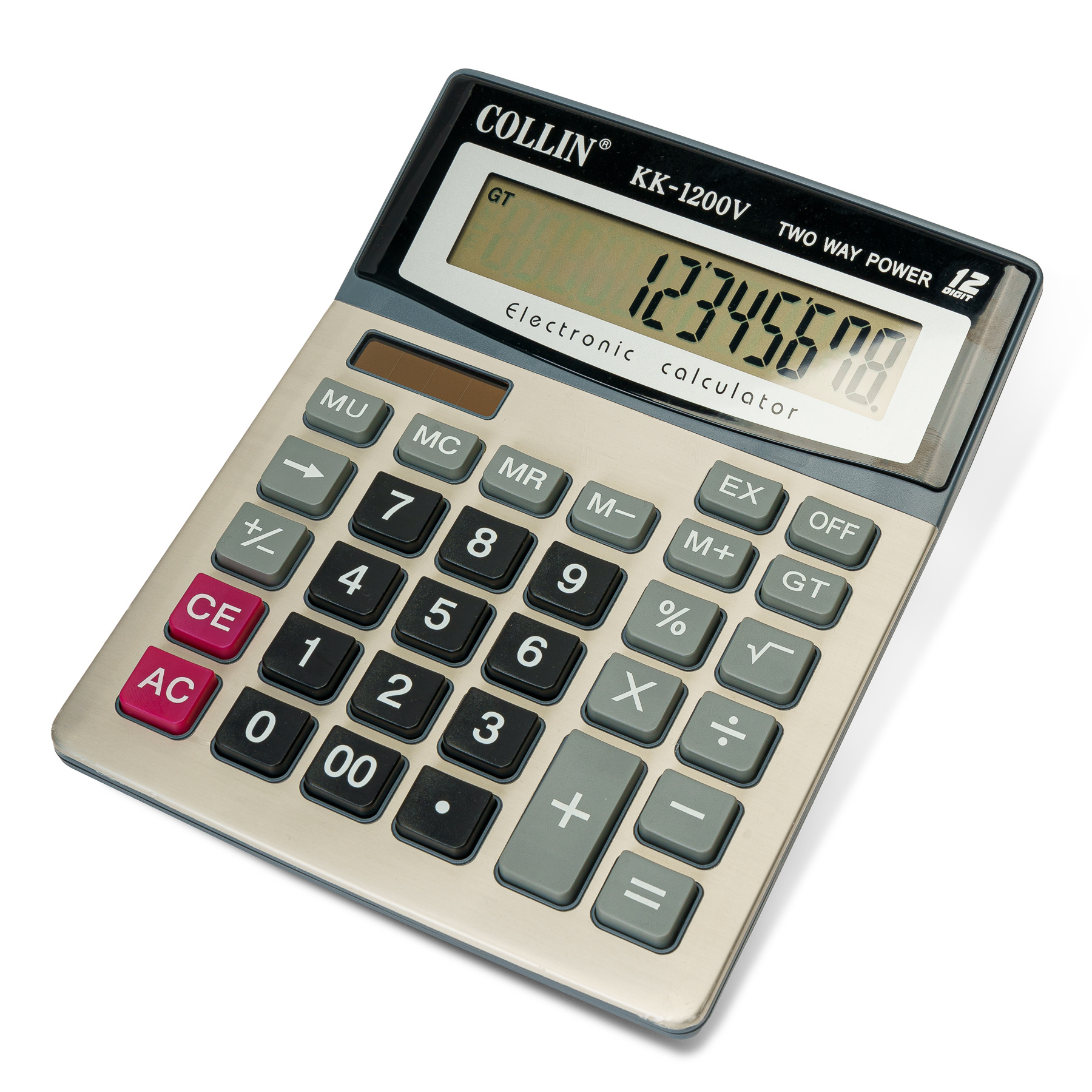 CALCULADORA CHINITOWN 16025GRIS SOLAR GRIS DE 12 DÍGITOS - 2