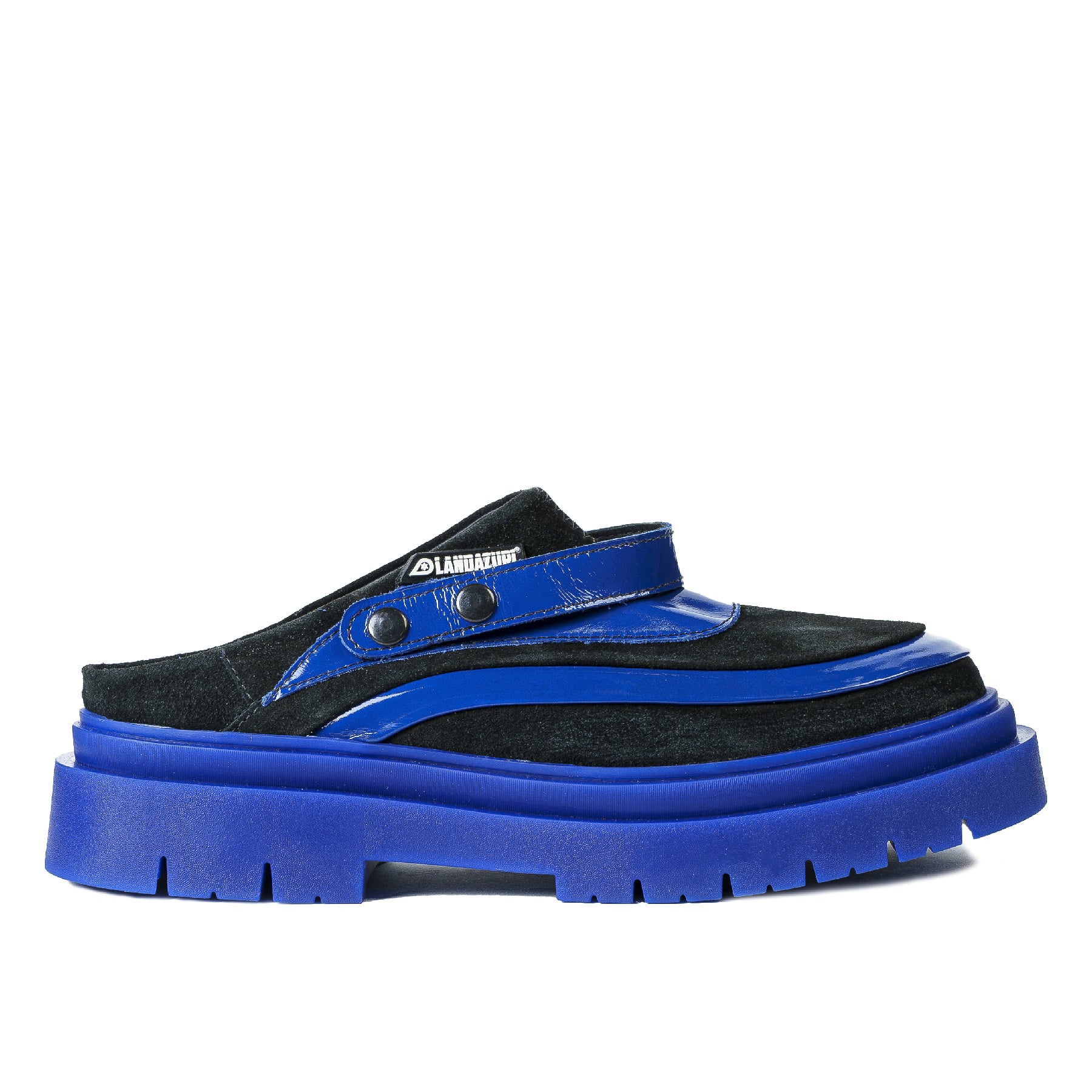 ZAPATOS HOMBRE LANDAZURI CUERO AZUL ADRIÁTICO NEGRO MULE - 1
