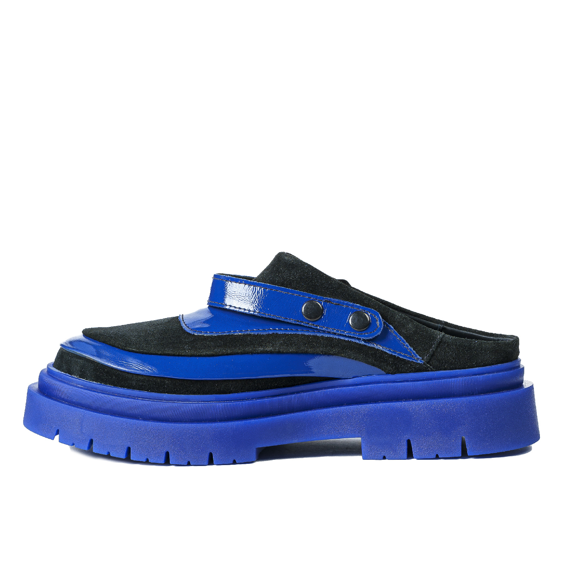 ZAPATOS HOMBRE LANDAZURI CUERO AZUL ADRIÁTICO NEGRO MULE - 2
