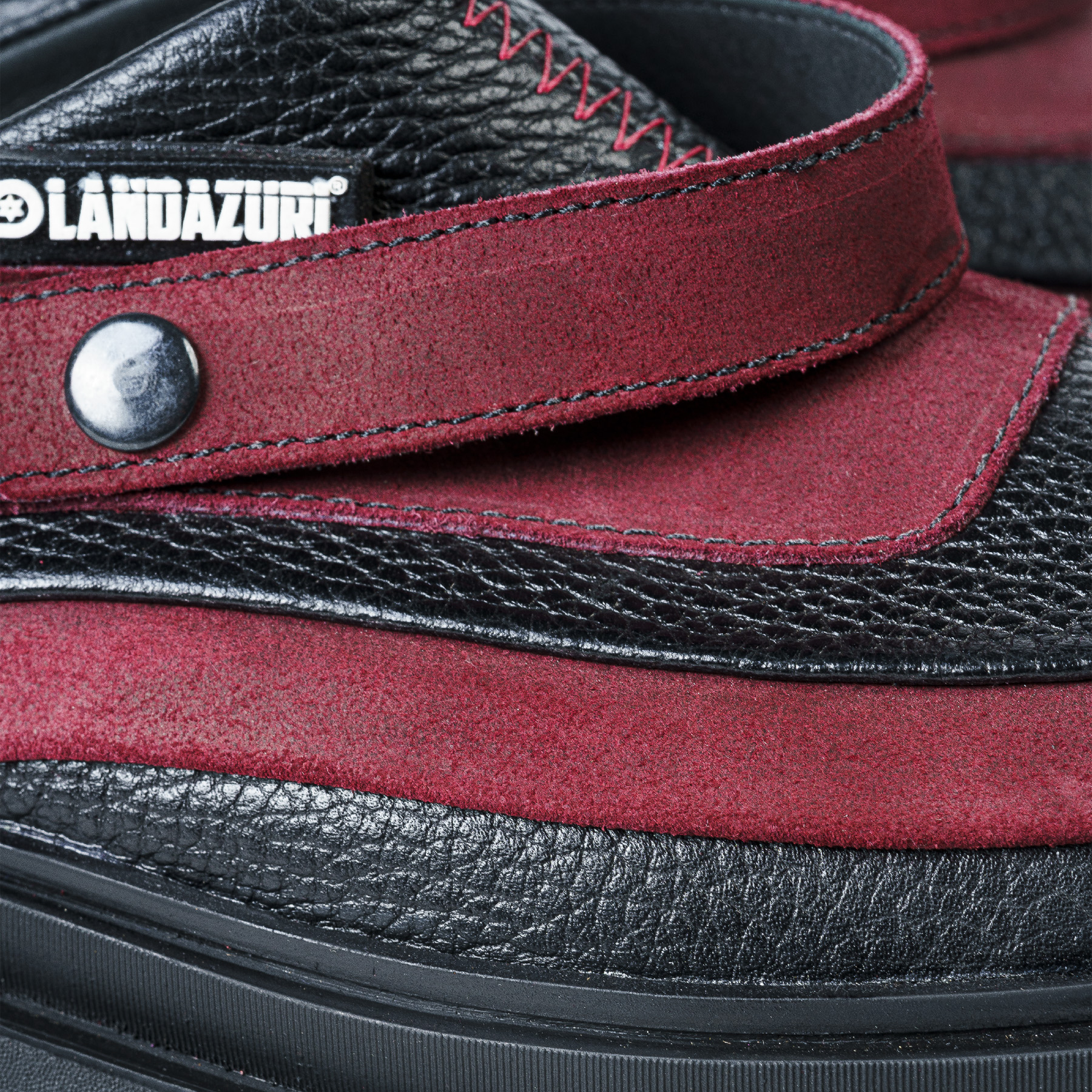 ZAPATO CUERO MULE ADRIATICO ROJO NEGRO LANDAZURI - 4