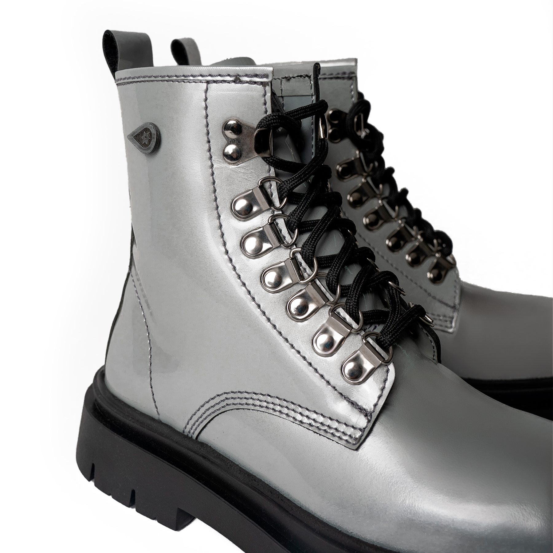 BOTOTO LANDAZURI CUERO GRIS PRISS CROMADO URBANO - 4