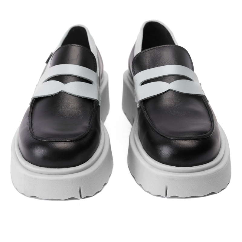MOCASINES MUJER LANDAZURI CUERO NEGRO CELESTE MÁRMARA - 3