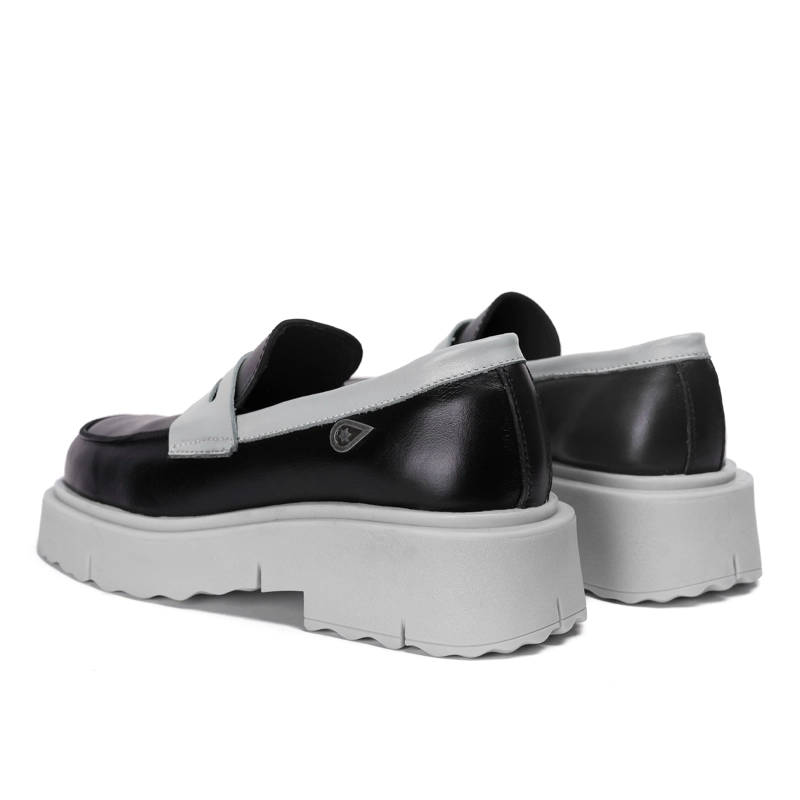 MOCASINES MUJER LANDAZURI CUERO NEGRO CELESTE MÁRMARA - 4