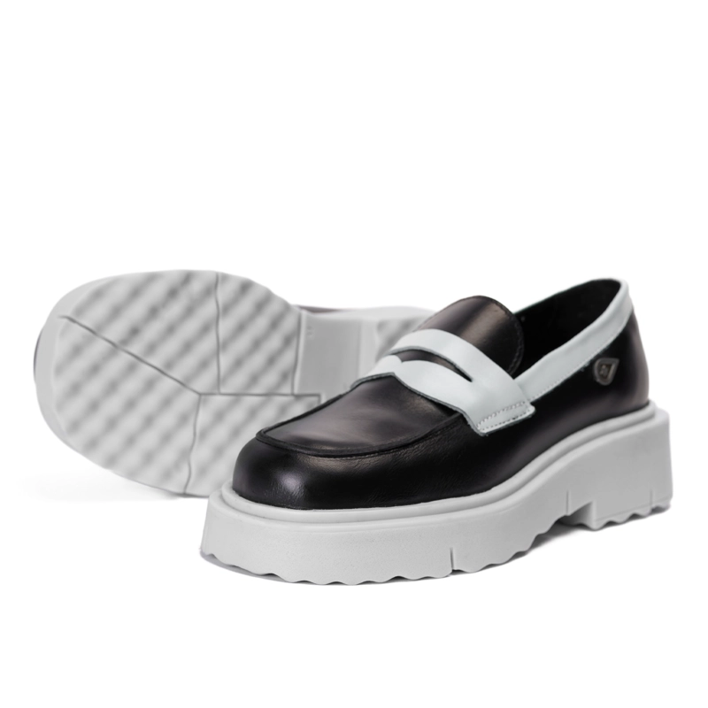 MOCASINES MUJER LANDAZURI CUERO NEGRO CELESTE MÁRMARA - 6