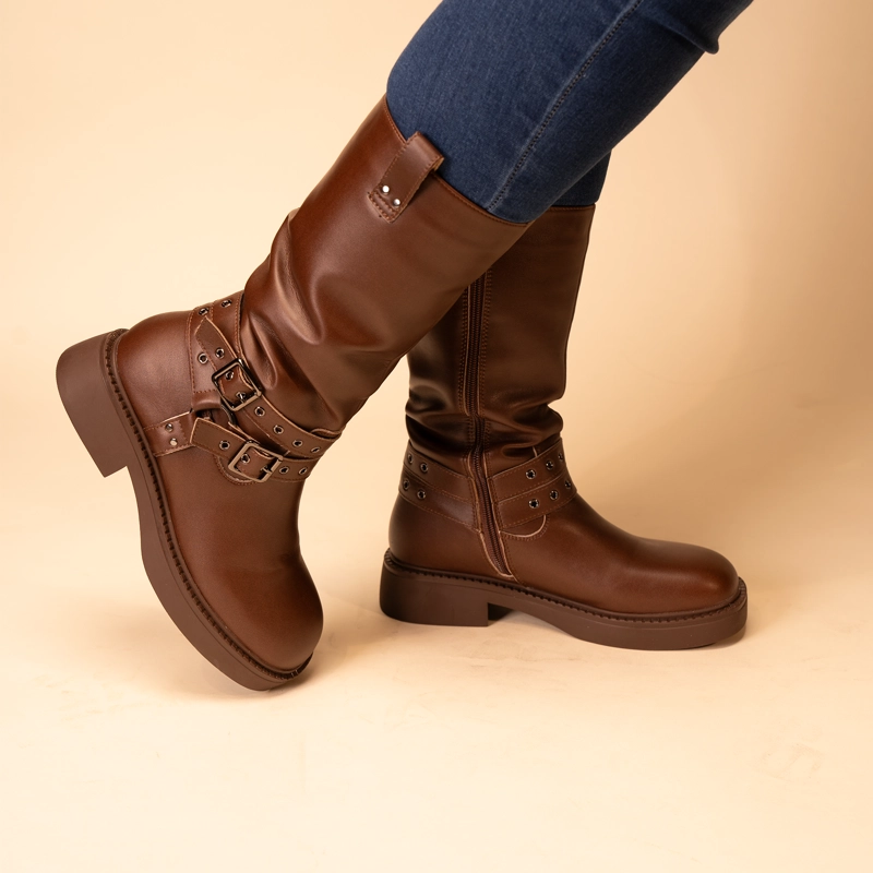 BOTAS MUJER CHINITOWN CUERO CAFÉ DHARMA - 2