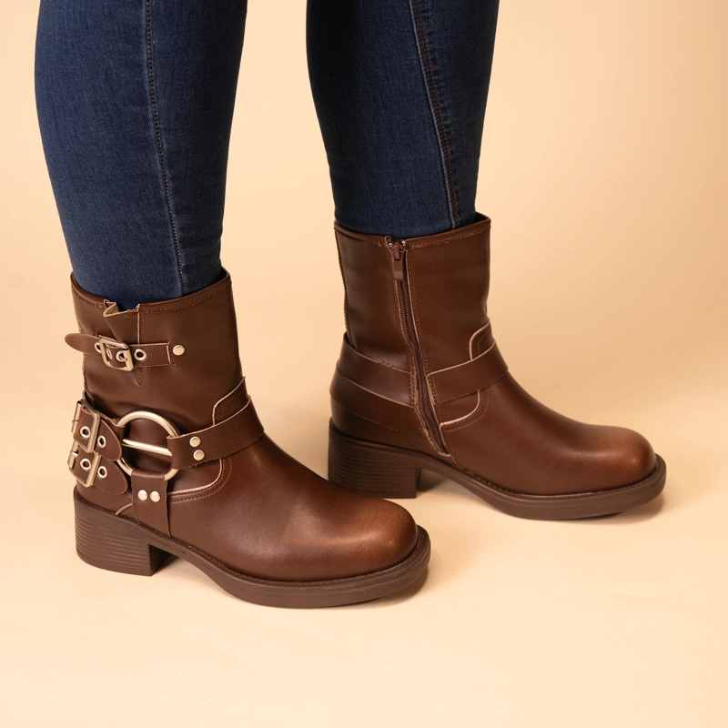 BOTAS MUJER THUNDER BLUE CUERO CAFÉ DAHIA - 2
