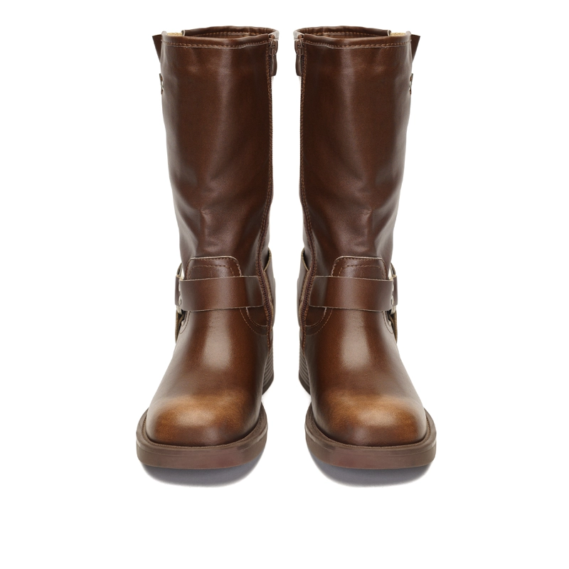 BOTAS MUJER THUNDER BLUE CUERO CAFÉ NELFA - 4