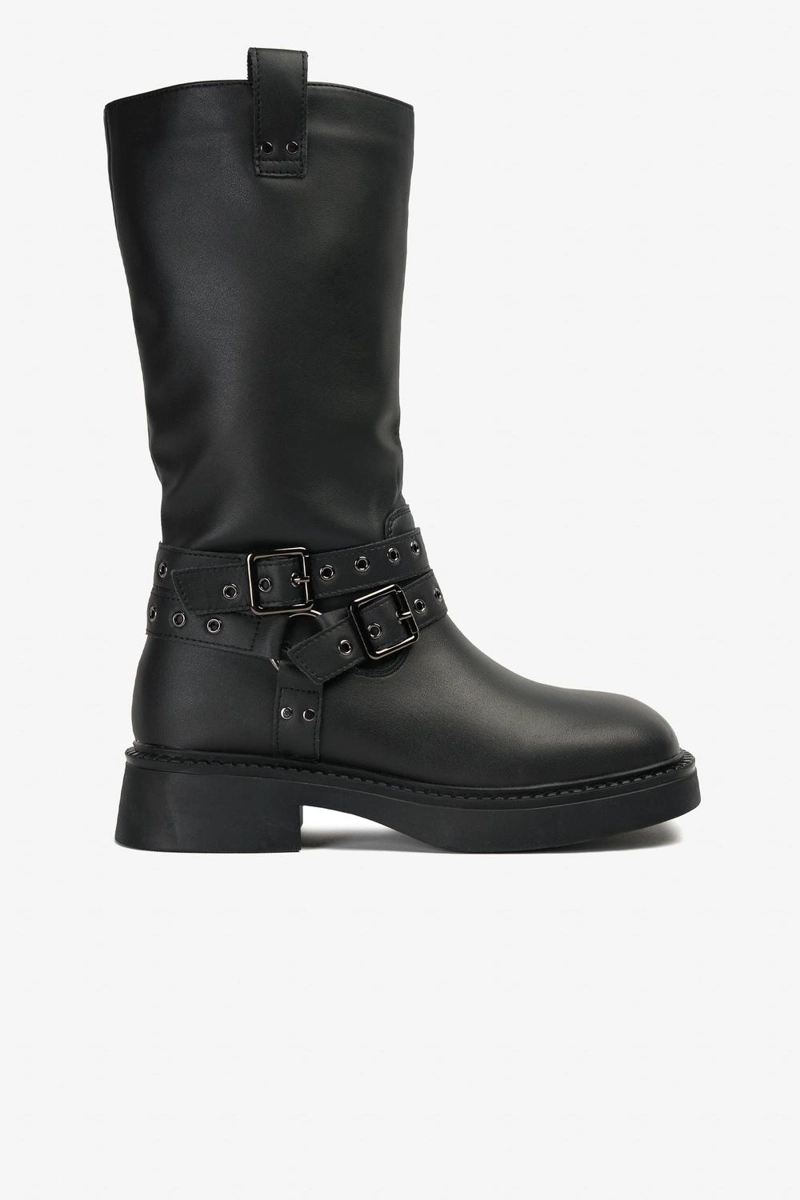 BOTAS MUJER CHINITOWN CUERO NEGRO DHARMA - 1