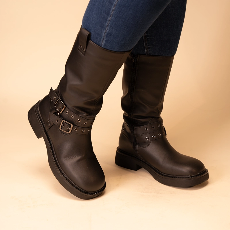 BOTAS MUJER CHINITOWN CUERO NEGRO DHARMA - 2
