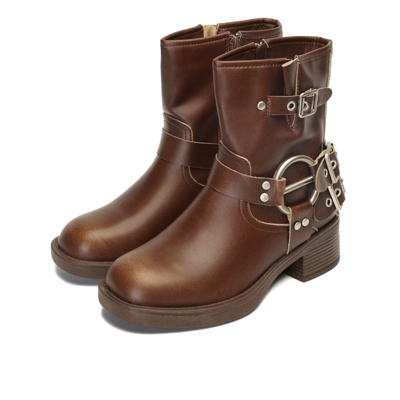 BOTAS MUJER CHINITOWN CUERO CAFÉ NAVANI - 3