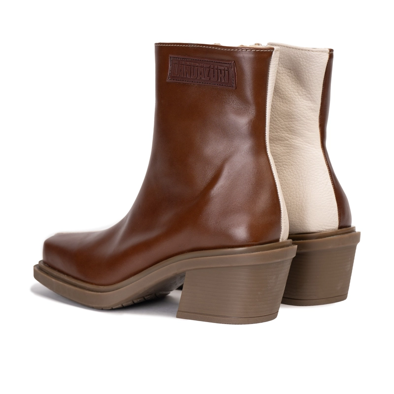 BOTIN CUERO HELA CAFE  LANDAZURI - 3