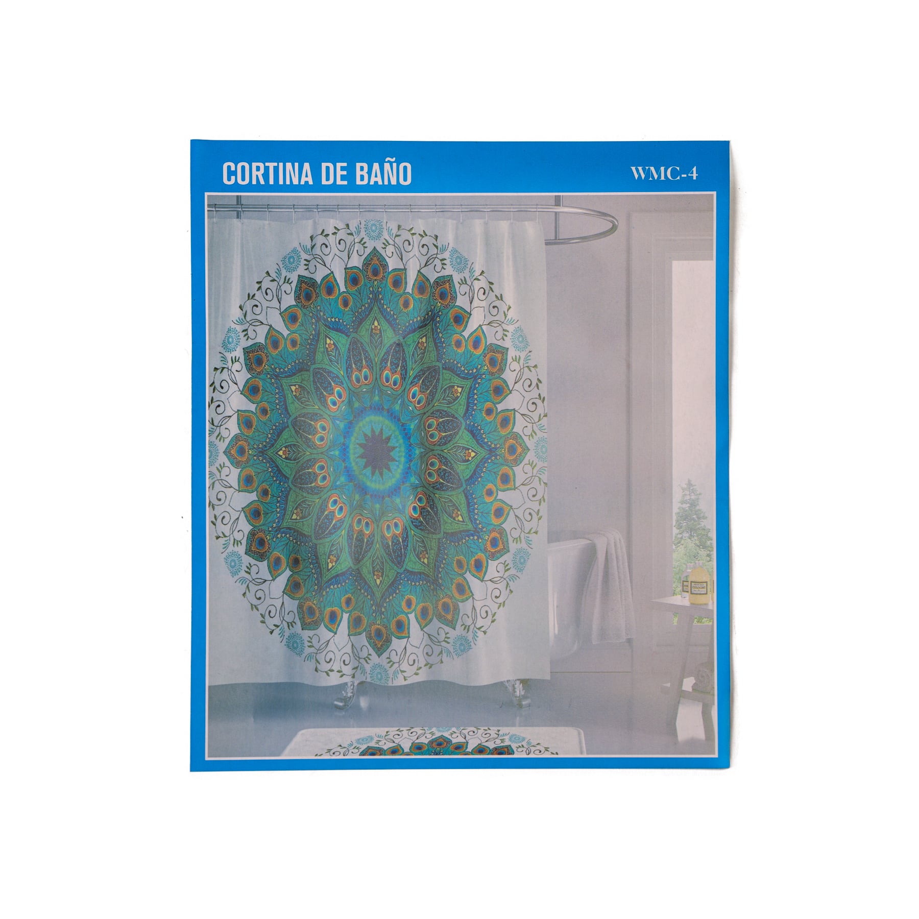 CORTINA DE DUCHA CON ARGOLLAS MANDALA ESTAMPADA CHINITOWN - 1