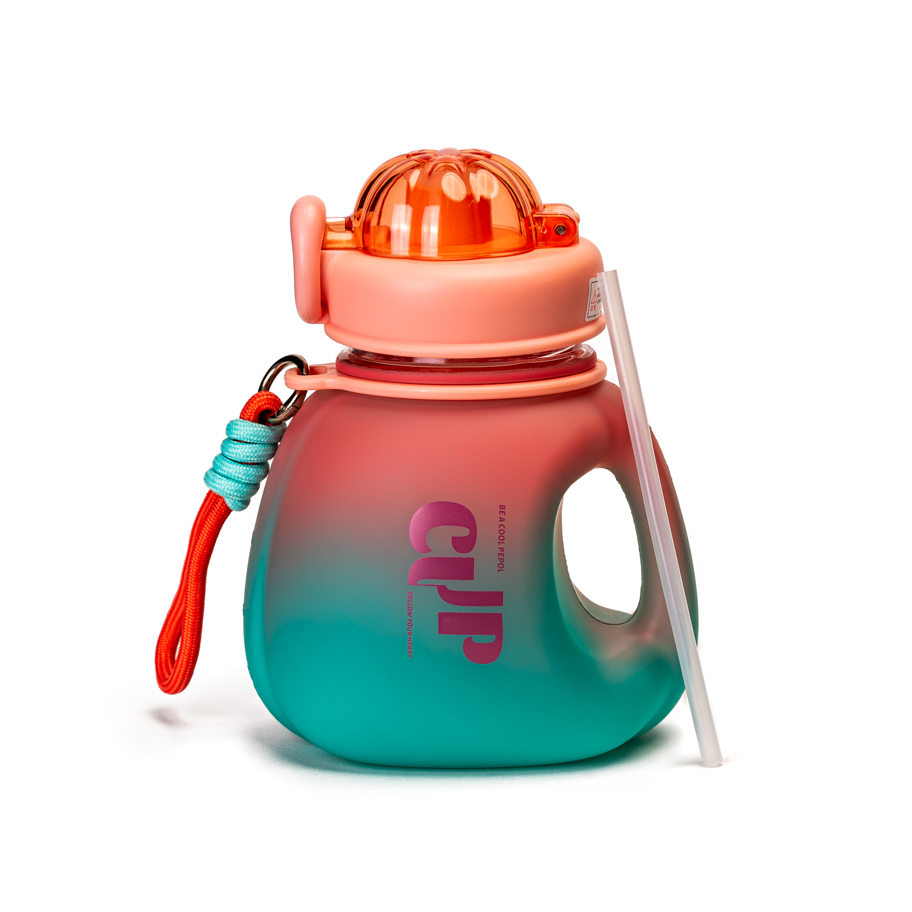 BOTELLA DE AGUA CON AGARRE 1000ML ROSA TURQUESA CHINITOWN - 1
