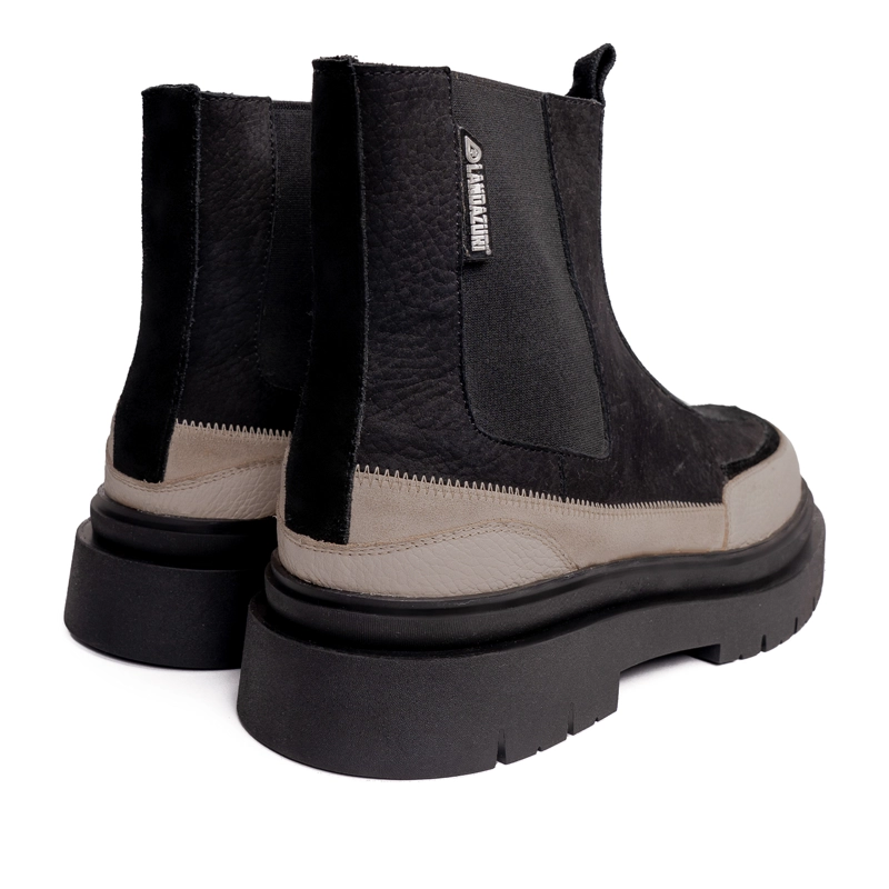BOTIN CUERO GAFF II NEGRO BLANCO LANDAZURI - 3