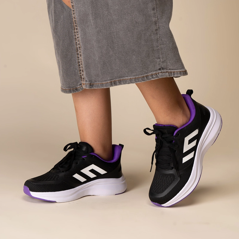 ZAPATILLA MUJER MORADO  NEGRO LEONE CHINITOWN - 2