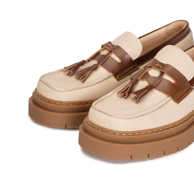 MOCASIN CUERO MEDITERRANEO BEIGE LANDAZURI - 5