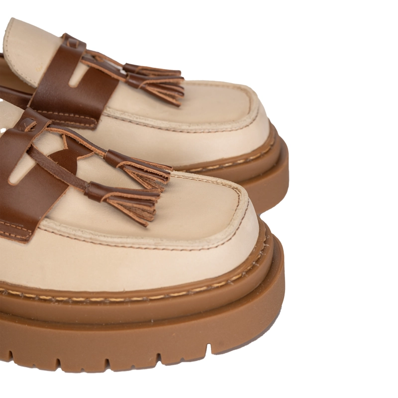 MOCASIN CUERO MEDITERRANEO BEIGE LANDAZURI - 6