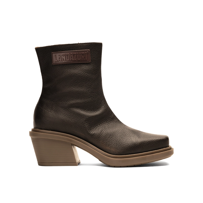 BOTIN CUERO HELA CAFE  CAOBA LANDAZURI - 1
