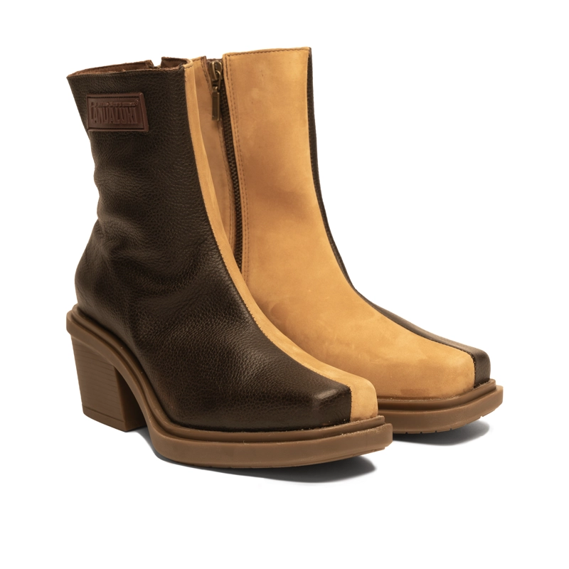 BOTIN CUERO HELA CAFE  CAOBA LANDAZURI - 2