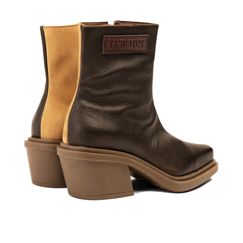 BOTIN CUERO HELA CAFE  CAOBA LANDAZURI - 4