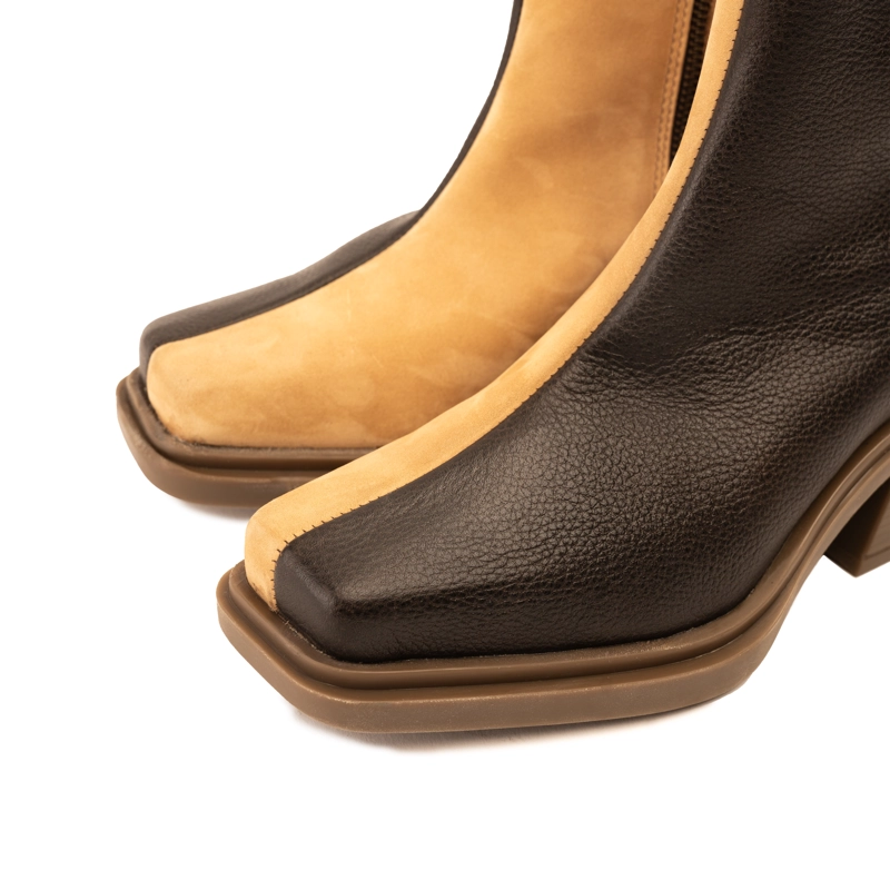BOTIN CUERO HELA CAFE  CAOBA LANDAZURI - 5