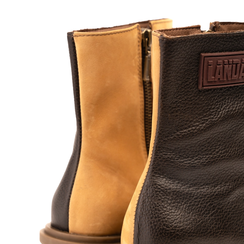 BOTIN CUERO HELA CAFE  CAOBA LANDAZURI - 6