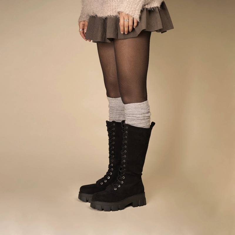 BOTA LARGA MUJER  NEGRO LAGERTHA CHINITOWN - 2