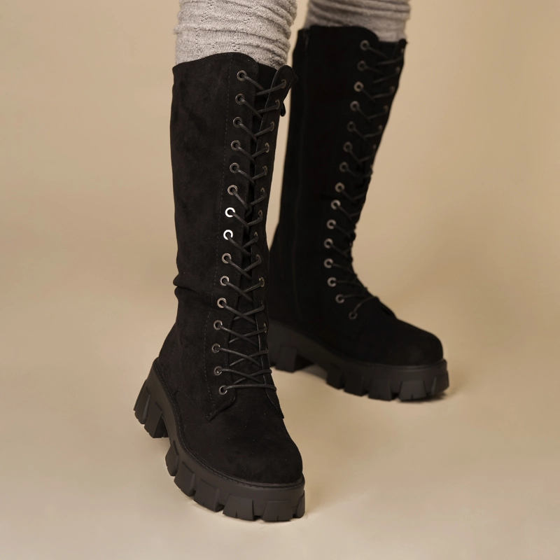 BOTA LARGA MUJER  NEGRO LAGERTHA CHINITOWN - 5