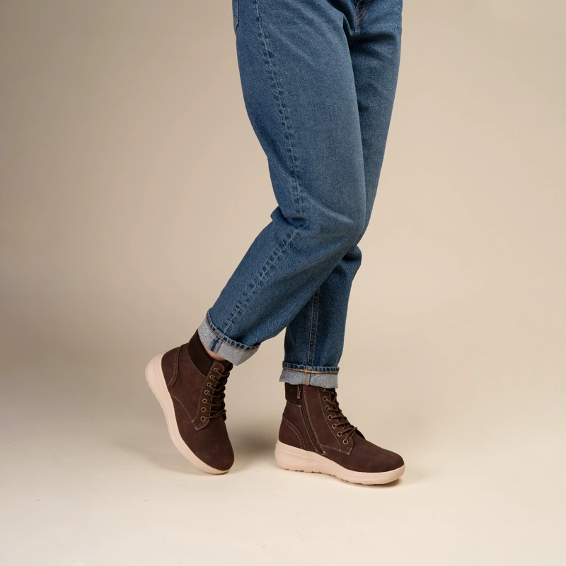 BOTIN CASUAL MUJER EVALINA CAFE  OSCURO CHINITOWN - 2