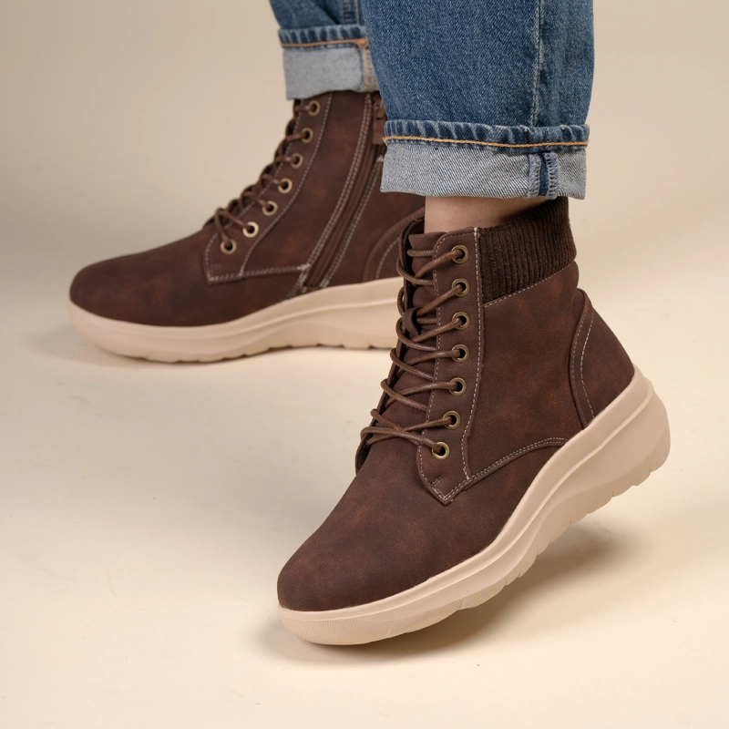 BOTIN CASUAL MUJER EVALINA CAFE  OSCURO CHINITOWN - 5