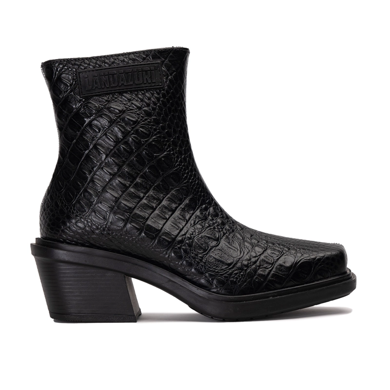 BOTIN CUERO HELA CAIMAN PLATA LANDAZURI - 1