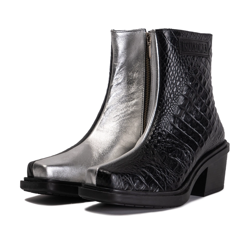 BOTIN CUERO HELA CAIMAN PLATA LANDAZURI - 2