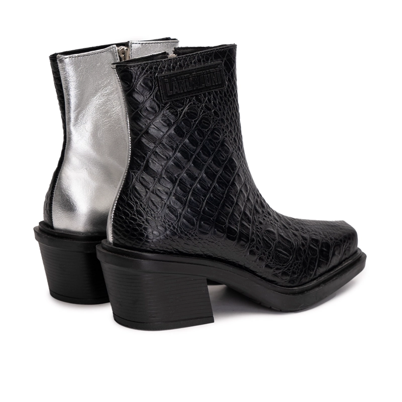 BOTIN CUERO HELA CAIMAN PLATA LANDAZURI - 5