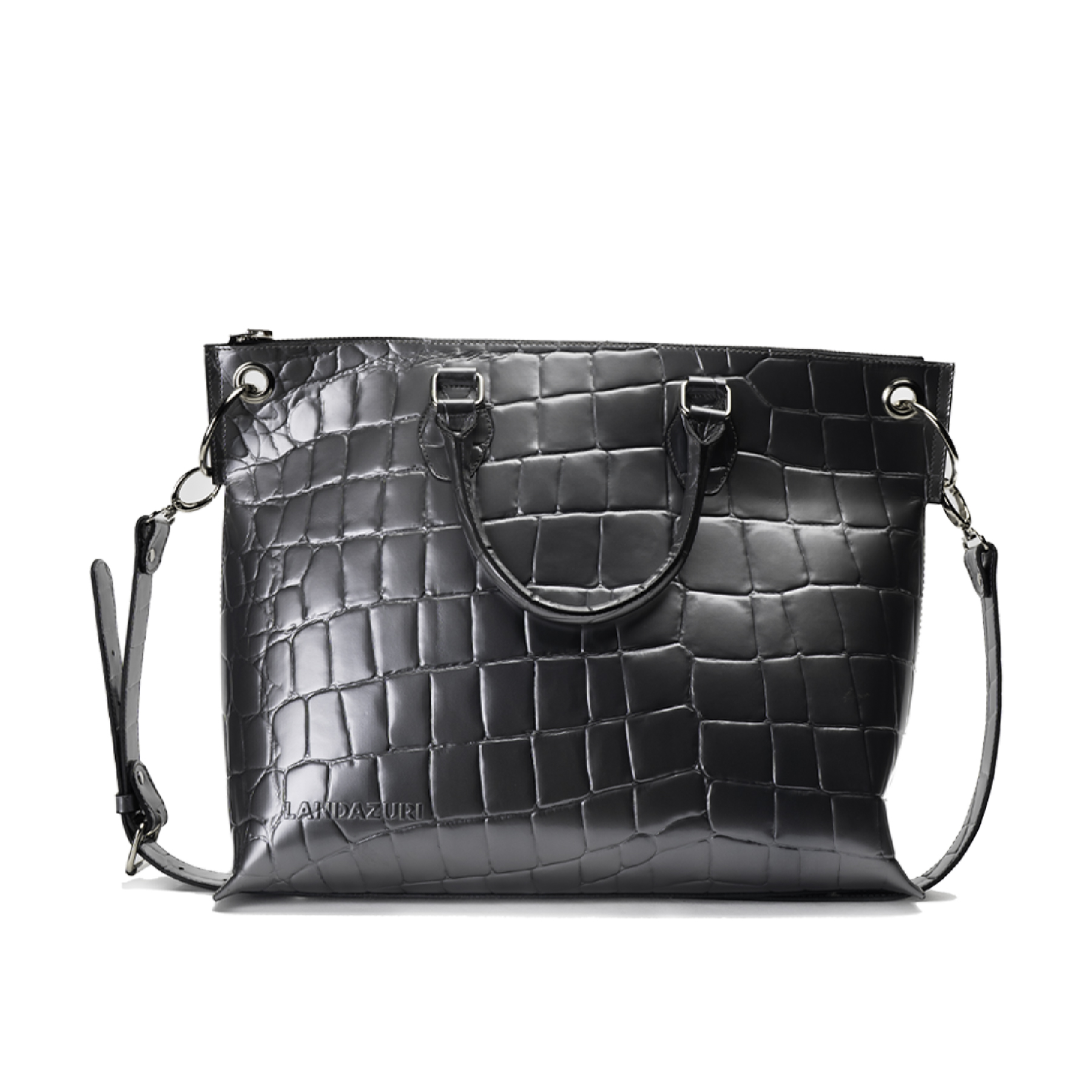 BOLSO DE DISEÑADOR PLATA MOSAICO LANDAZURI - 1